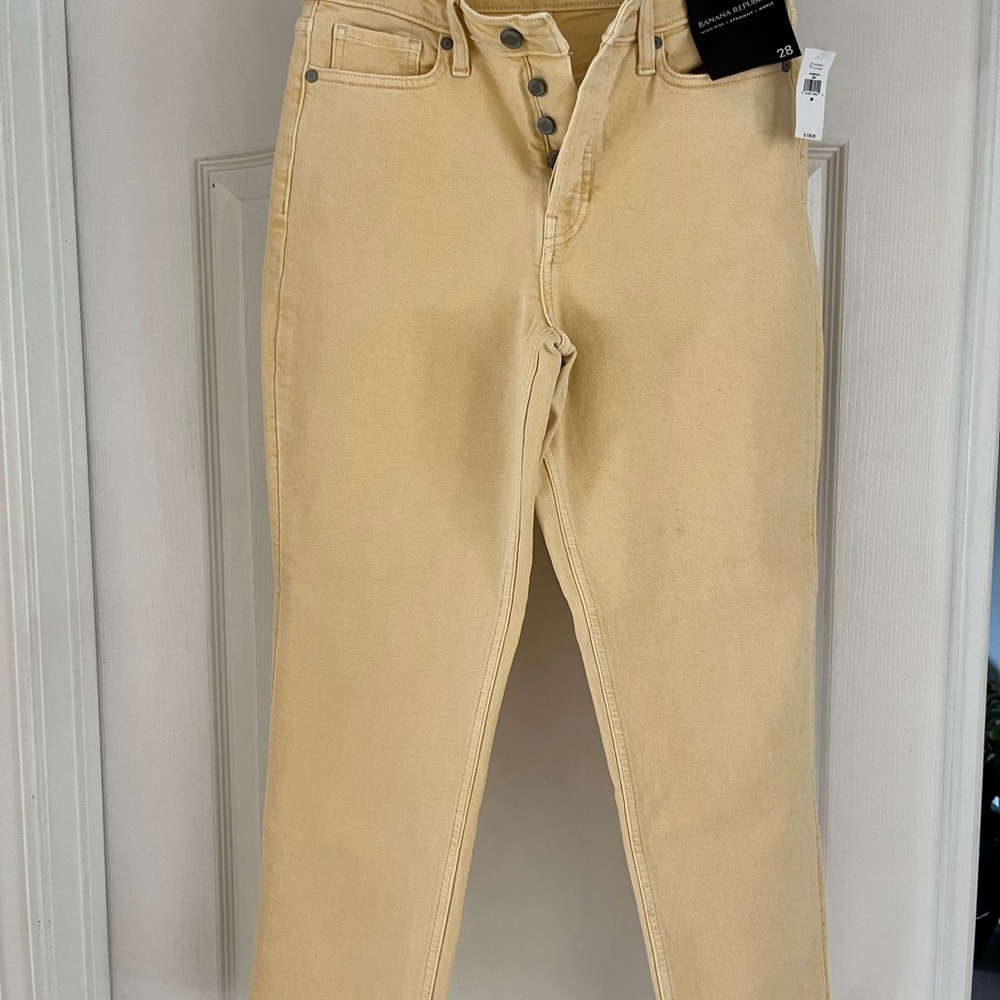 Banana Republic Tan Ankle Cropped Jeans
